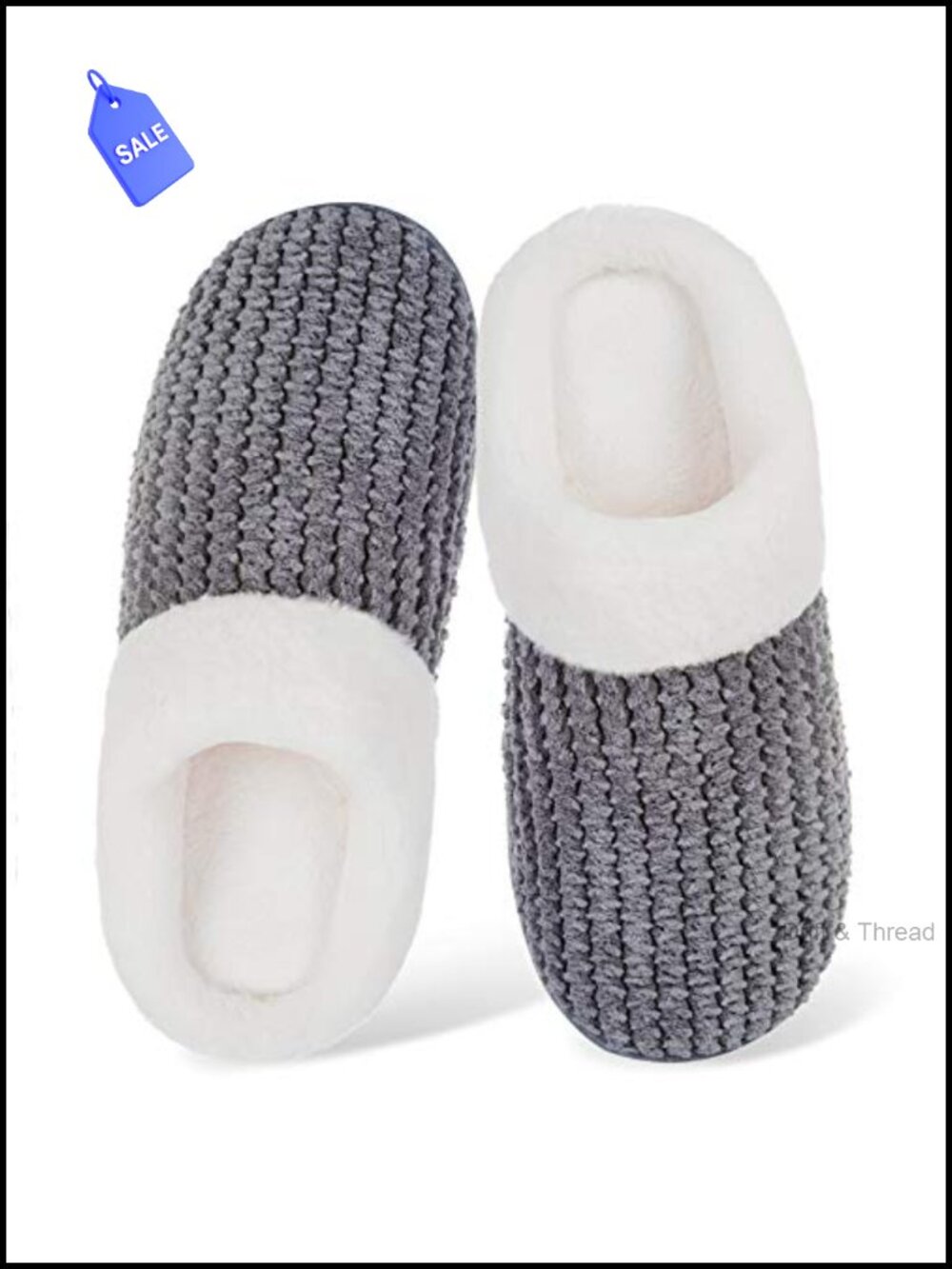 Warm Coral Fleece Memory Foam Slippers Plush Lining Indoor Outdoor